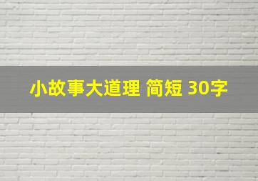 小故事大道理 简短 30字